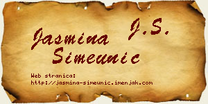 Jasmina Simeunić vizit kartica